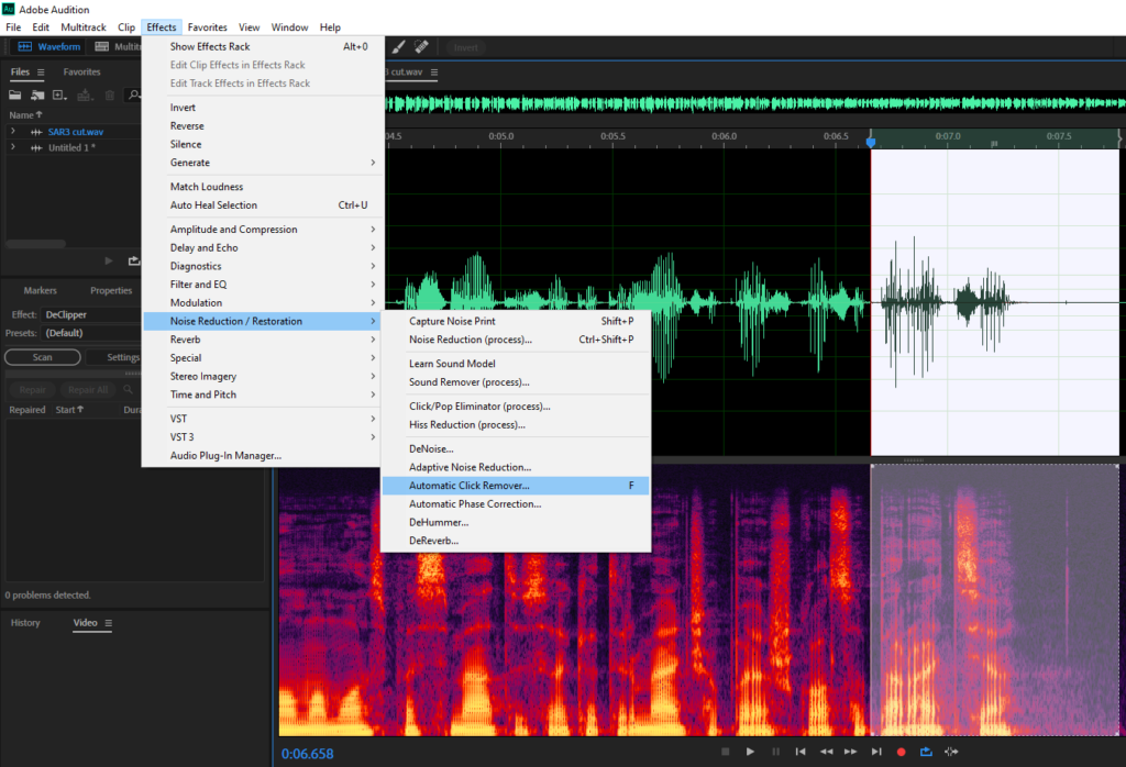 adobe audition echo removal
