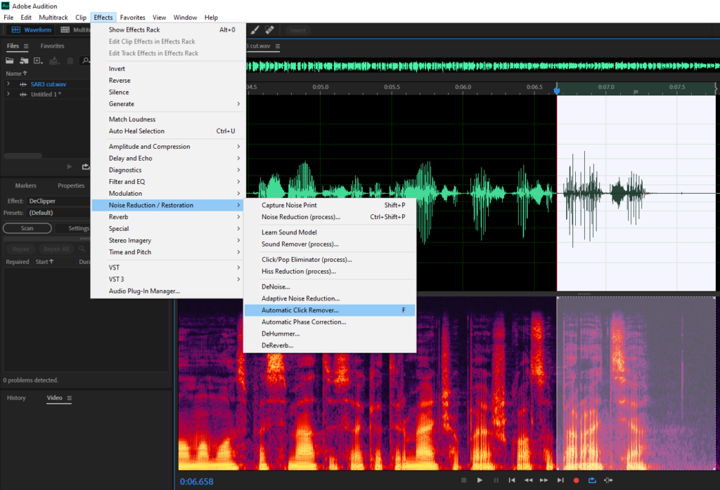 adobe audition noise reduction