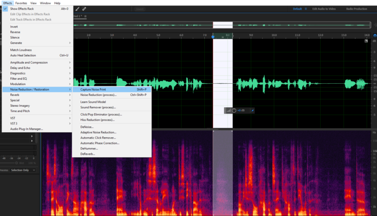 adobe audition remove background noise